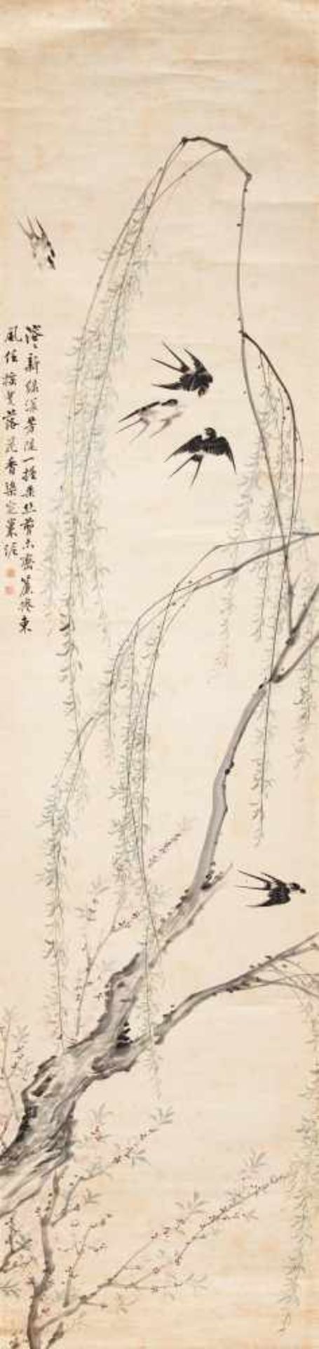 ZHANG, NAIQI1803 Tongcheng, Anhui - 1837. Swallows and willows in spring. China. Qing dynasty.