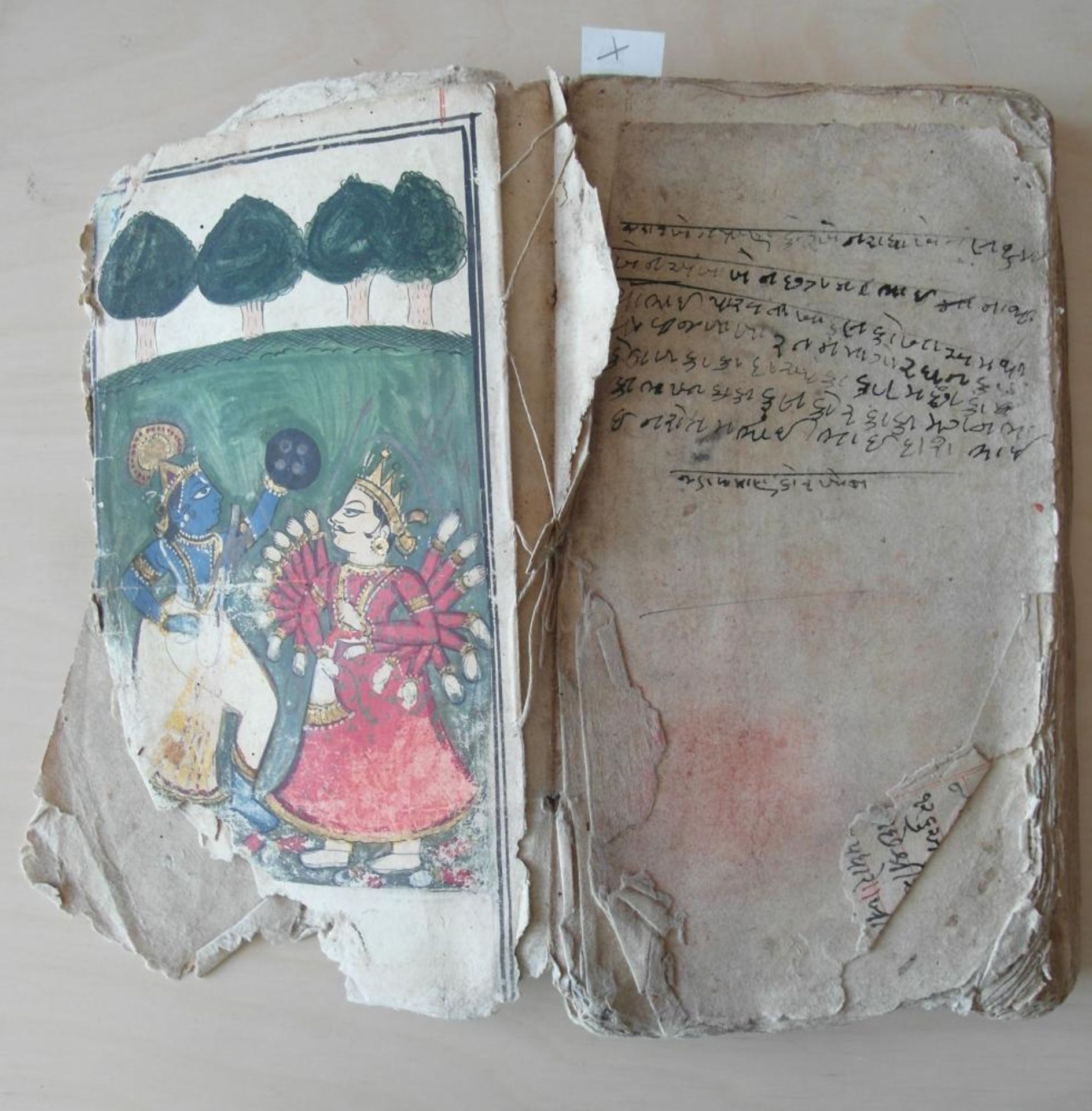 THREE ILLUSTRATED MANUSCRIPTS. India. 18th/19th c. Ink, pigments, partly with gold leaf on paper. a) - Bild 5 aus 23
