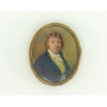 portretminiatuur met voorstelling van man, gesigneerd Laurent (= Jean Antoine Laurent, 1763-1832),