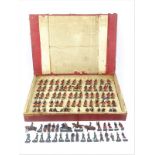 doos met miniatuur tinnen soldaten, met voorstelling van Engelse Zouaven en muzikanten, jaren '20