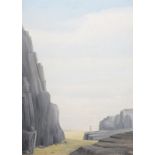 Johan van Essen (1932-)board, 39 x 29, 'Bol bij landschap', gesigneerd r.o. 78 -collectie M.