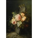 Johanna Margaretha van de Kasteele (1858-1951)doek , 58 x 40. stilleven met rozen, gemonogrammeerd
