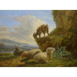 B.P. Ommegank (1755-1826)paneel, 28 x 36, landschap met vee, ges. l.o.