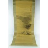 Chinese zijde schildering, 110 x 39, berglandschap