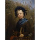 Jacobus van Koningsveld (1824-1866)doek, 65 x 50, meisje met picknickmand, gesigneerd l.o.