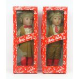 stel Käthe Kruse poppen met voorstelling van jongen en meisje, h. 37 cm -beide in originele doos-