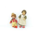 stel kleine Käthe Kruse poppen met voorstelling van jongen en meisje, h. 25 cm