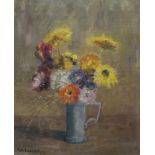 Anton Smeerdijk (1885-1965)canvasboard, 29 x 23, Bloemen in tinnen kannetje, gesigneerd l.o.