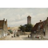 Jan Gerard Smits (1823-1910)aquarel, 24,5 x 35,5, Gezicht in Wijk aan Zee, gesigneerd l.o. 95 -