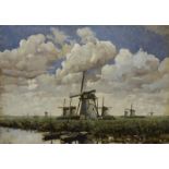 Pieter Cent van der Wilt (1908-1976)doek, 100 x 140, Landschap met molens, gesigneerd l.o.