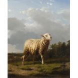 Eugene Verboeckhoven (1798-1881)paneel, 17,5 x 14,5, schaap in landschap, gesigneerd l.o en