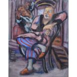 Herbert Fiedler (1891-1962)gouache, 64 x 46, Clown, gesigneerd r.o.