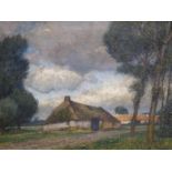 Eugen Kampf (1861-1933)doek, 50 x 65, Landschap in Zeeuws Vlaanderen, gesigneerd r.o.