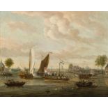 Abraham Storck (1644-1708)doek, 56 x 69, pleziervaart op de Buitenamstel, Amsterdam, omgeving /