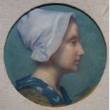 Agnieta Cornelia Gijswijt (1873-1962)doek in rond passe-partout, 33 x 26, Portret van een dame en