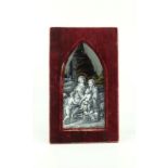 Franse emaille plaquette met voorstelling van heilige familie, Limoges, 19e eeuw, h. 22, br. 10 -