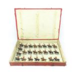 doos met miniatuur tinnen soldaten, met voorstelling van Engelse Ulanen, jaren '20