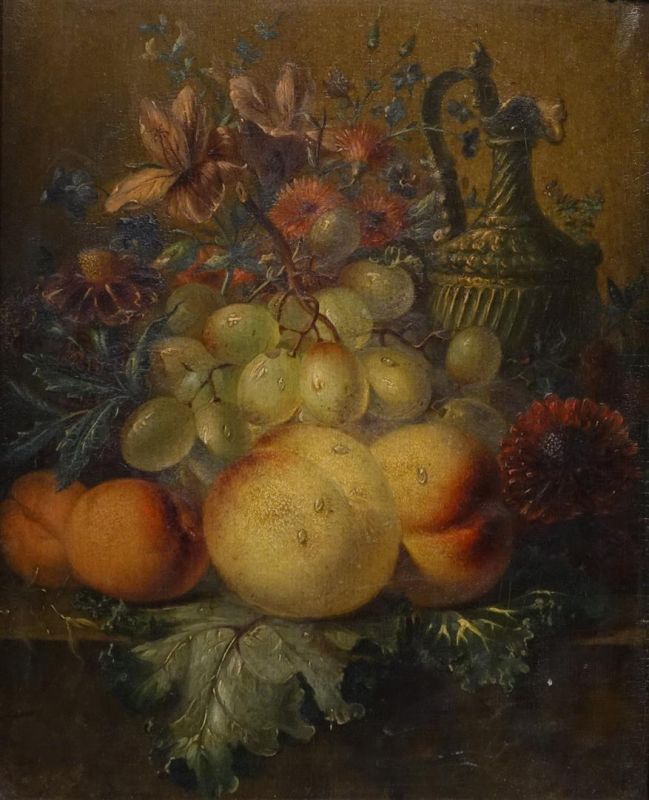 paneel, 27 x 21, Stilleven met fruit, onbekend