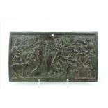 bronzen plaquette met reliëfdecor van klassieke goeden waaronder Mercurius en Neptunus, Renaissance,