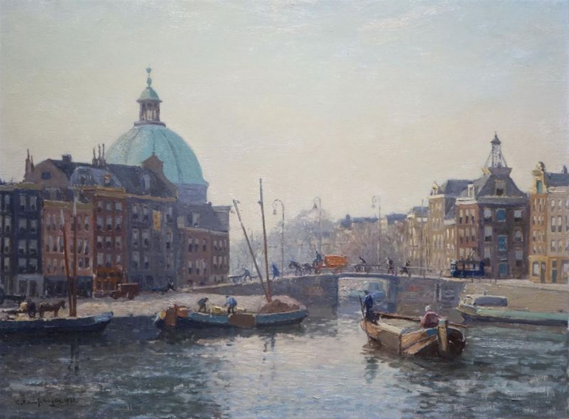 Gerbrand Frederik van Schagen (1880-1968)doek, 61 x 80, Koepelkerk aan de Singel te Amsterdam,