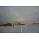 Marie Joseph Leon Iwill (1850-1923)doek, 38 x 55, De Lagune van Venetië bij maanlicht, gesigneerd