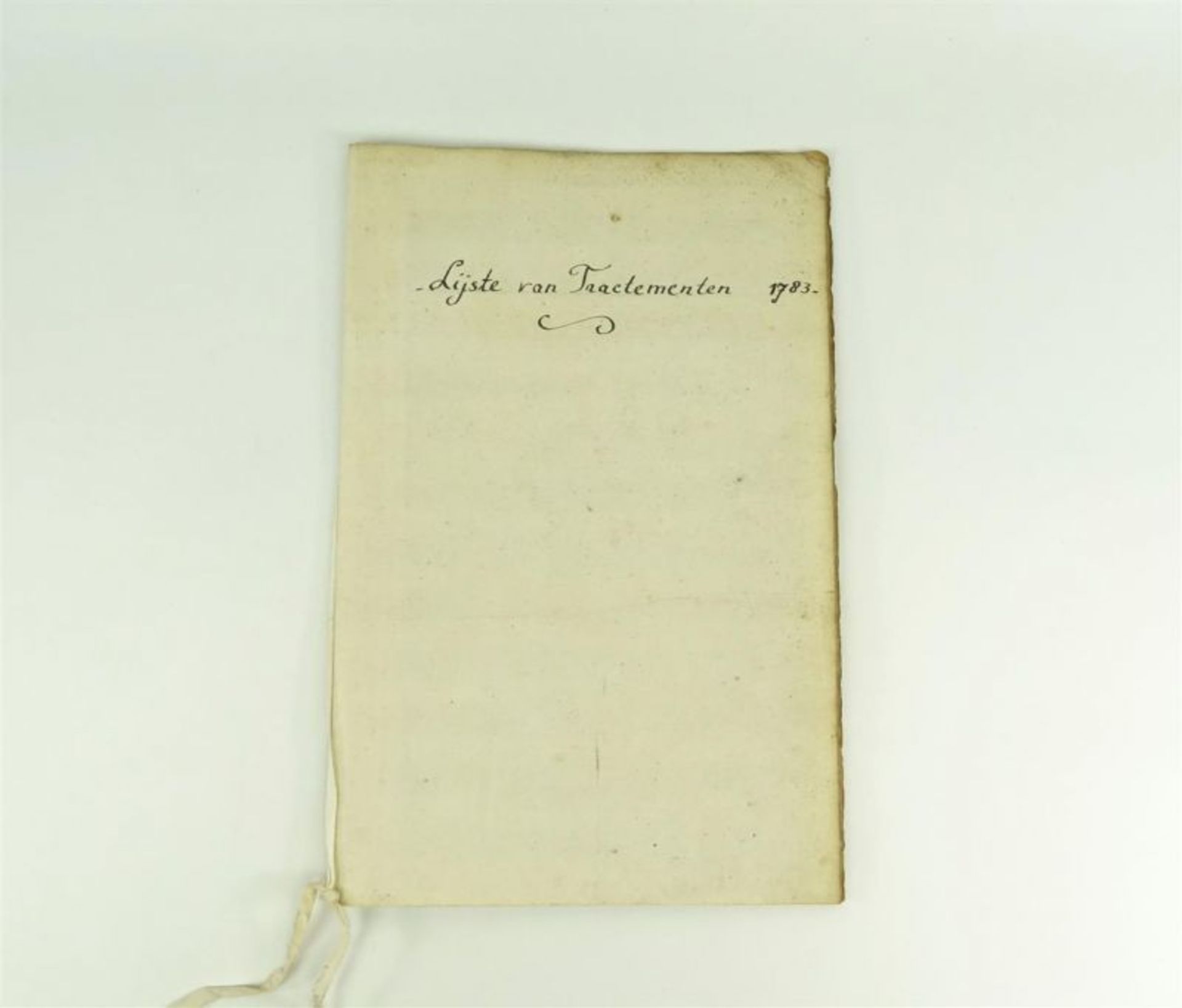 "Lijste van Tracementen 1783" handgeschreven kasboek van uitgaven der hofhouding, opgesteld door