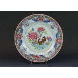 Chinees porseleinen famille rose schotel met decor van eenden en bloemen, Qianlong, 18e eeuw,