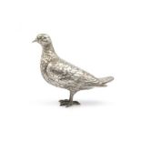 zilveren tafelstuk in de vorm van een duif, 1e gehalte, lengte 20 cm., gewicht 350 gram