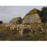 Willem Anton Alexander Knip (1883-1967)olieverf op doek, 32 x 41, Herder met schapen bij