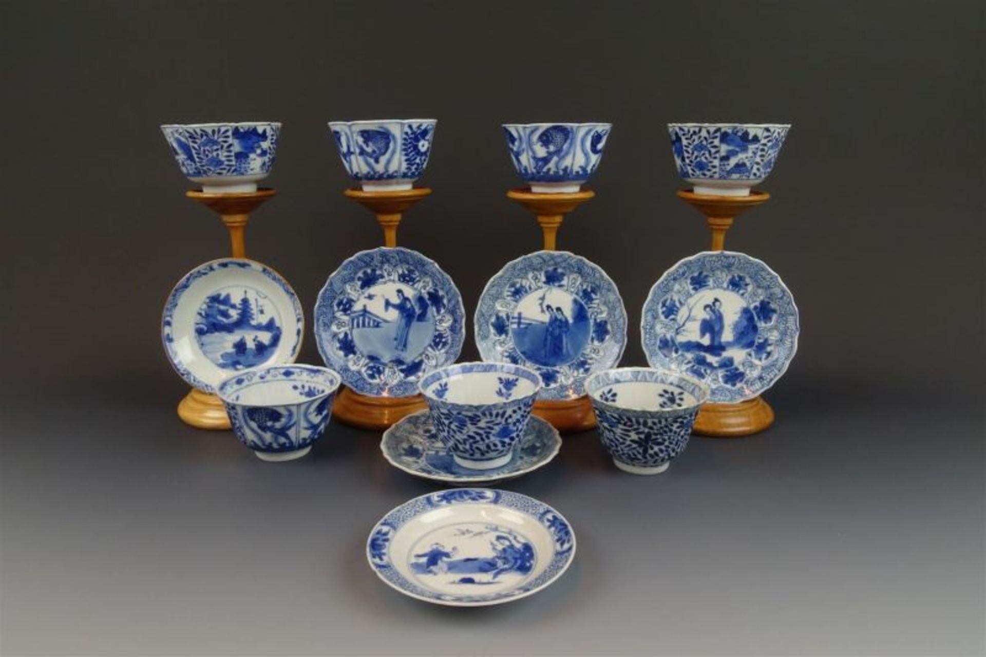 lot Chinees porseleinen kop en schotels, 18e en 19e eeuw