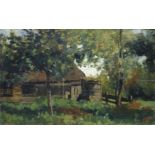 Geo Poggenbeek (1853-1903)marouflé, 32 x 51, boerderij in landschap, met atelierstempel r.o.- - -