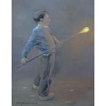 Herman Heijenbrock (1871-1948)pastel, 33 x 25,5, Glasblazer, gesigneerd l.o.- - -29.00 % buyer's
