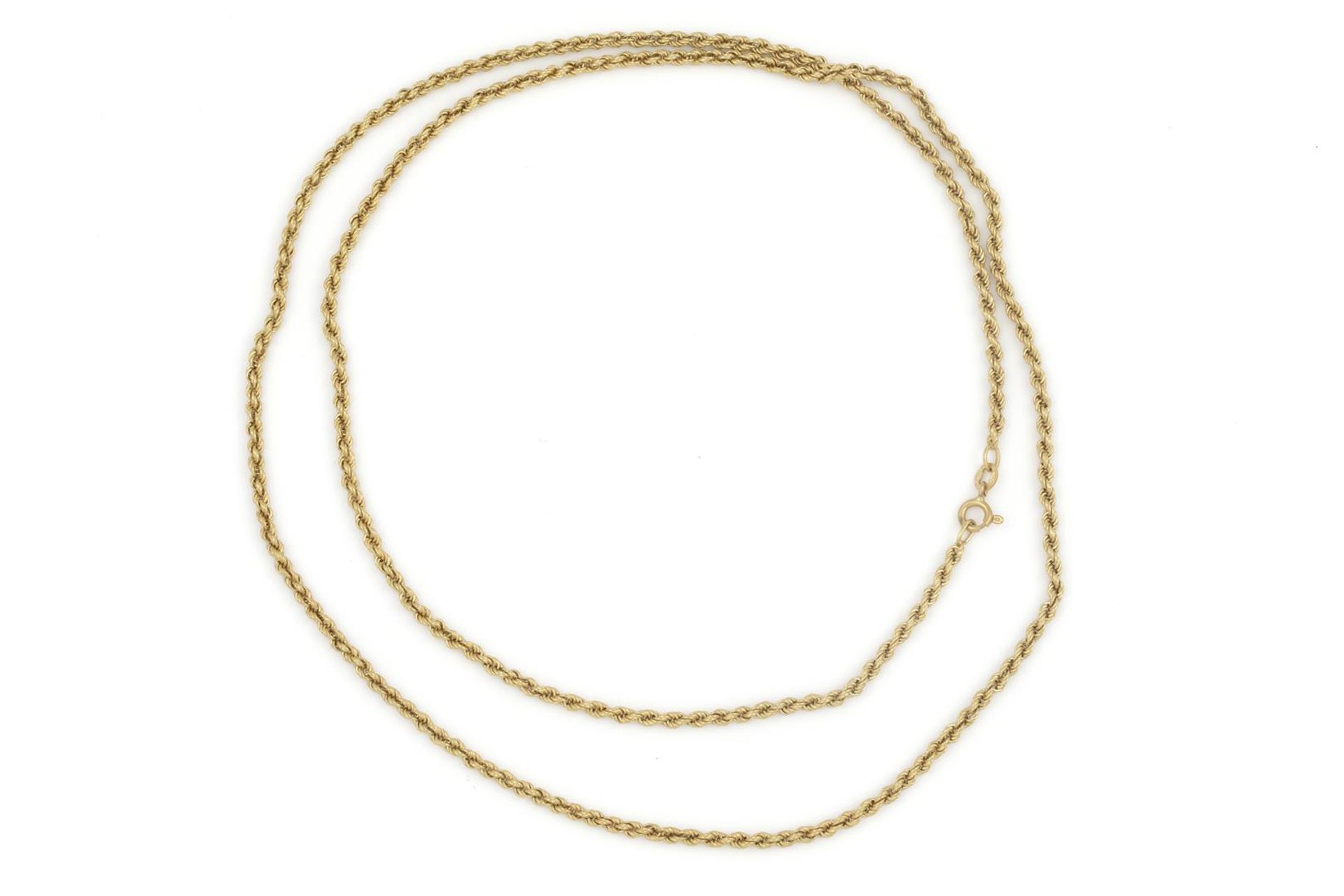 18 krt. gouden schakelketting, lengte: 80 cm., breed: 3 mm., gewicht: 25,5 gram- - -29.00 % buyer'