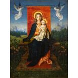 doek, 60 x 45, Madonna met kind, onduidelijk gesigneerd en gedateerd r.o. 1899- - -29.00 % buyer's