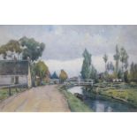 Bernard Antoine van Beek (1874-1941)aquarel, 38,5 x 59, Kortenhoefsedijk, gesigneerd r.o.- - -29.