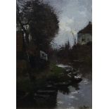 Willem de Zwart (1862-1931)paneel, 34 x 23, 'Roeilust', Loosduinsevaart, gesigneerd r.o.- - -29.00 %