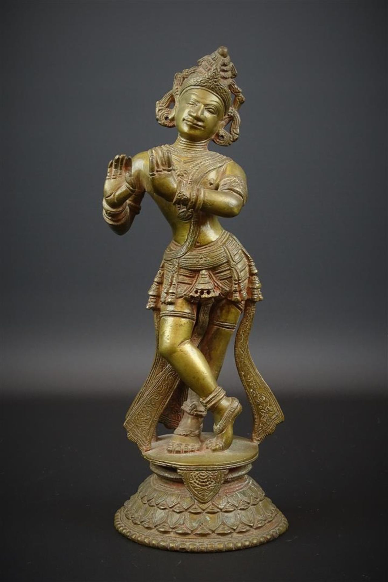 bronzen sculptuur met voorstelling van Shiva, Rajasthan, 19e/ begin 20e eeuw, h. 27 cm - - -29.