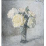Georg Rueter (1875-1966)doek, 43 x 40, Stilleven met rozen, gesigneerd en gedateerd rechtsboven '60-