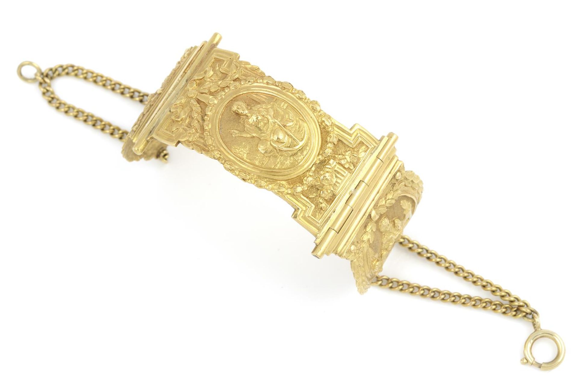 antiek 18 krt. gouden bijbelslot vermaakt tot armband. gewicht: 42,3 gram- - -29.00 % buyer's