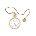 heren vestzakhorloge in 18 krt. gouden kast, merk: Patek Philippe & Co., genummerd op het uurwerk: