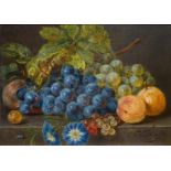 Sebastiaan Theodorus Voorn Boers (1828-1893)paneel, 22 x 29, Stilleven met fruit, gesigneerd r.o.- -