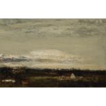 Constant Permeke (1886-1952)paneel, 40 x 60, Landschap met wolkenlucht, gesigneerd r.o.- - -29.
