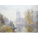 Johan Meijer (1885-1970)doek, 43 x 58, 'Herfstmorgen' in het Gooi, gesigneerd r.o. - - -29.00 %