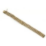 14 krt gouden armband, lengte: 19 cm., breed: 16 mm., gewicht: 26,8 gram- - -29.00 % buyer's premium