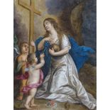 olieverf op koper, 22 x 17, De boetvaardige Maria Magdalena, Antwerpse school, 17de eeuw- - -29.00 %