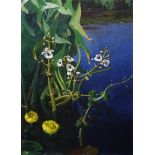 Jan Voerman jr (1890-1976)doek, 70 x 50, Waterplanten aan de rand van de plas, niet gesigneerd -