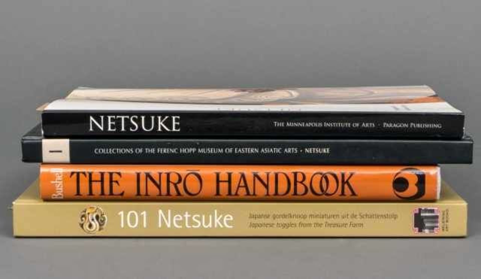 Books: four books on netsuke and Inrô - Ton and Mies Becker, '101 Netsuke', 2012; Raymond