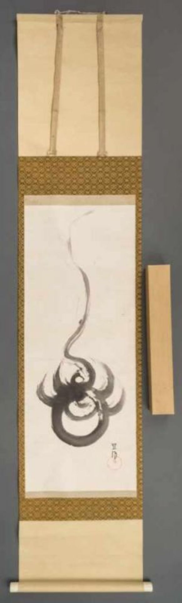 Yazawa Gengetsu (1886-1952), kakejiku: hôshu, or flaming pearl, Japan, sumi on paper, Satsuma