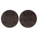 ½ Cent Willem III 1861. Zeer Fraai.½ Cent Willem III 1861. Zeer Fraai.