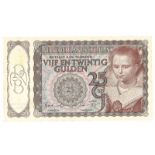Nederland. 25 gulden. Bankbiljet. Type 1943 I. Prinsesje II - Prachtig +.(Alm. 78-1a.).